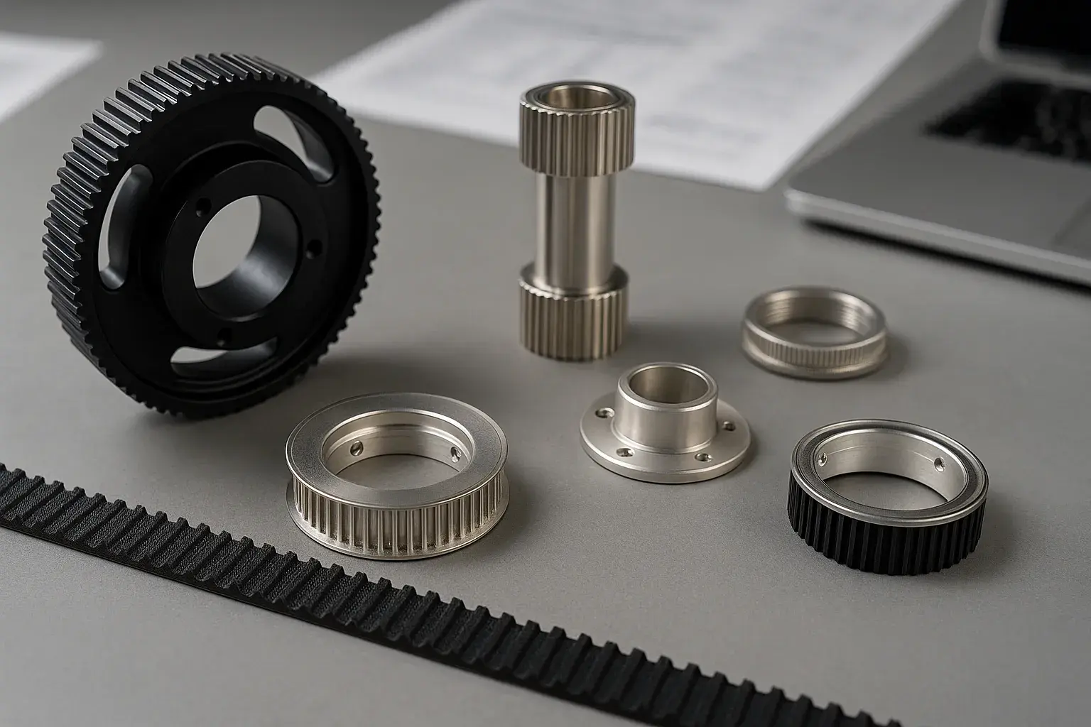 Precision-machined timing belt pulleys
